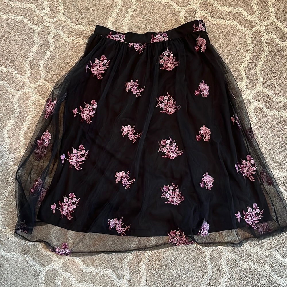 Black/Purple Who What Wear Tulle Skirt Size L